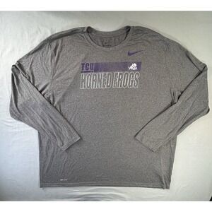 Nike Dri Fit Texas Christian TCU Long Sleeve T-shirt Men's 4XL Collegiate NCAA